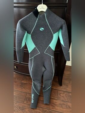 Bare Women’s Evoke 3mm Ultra-Warmth Grey & Aqua Full Wetsuit - $684